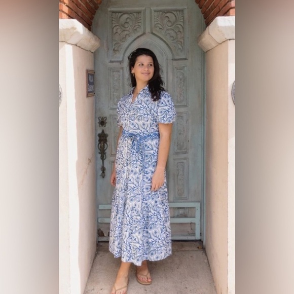 Erica Wilson Nantucket XS Pomegranate Print Maxi or Midi Long Dress - Picture 10 of 11